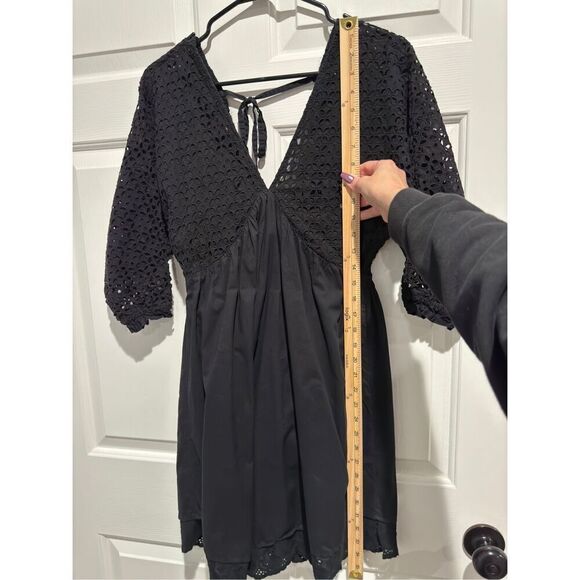 O’Neill Black Cotton Bodhi Eyelet Lace Boho Mini Dress Size Small - Picture 8 of 13